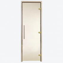 Стеклянная дверь для бани и сауны GREUS Premium 80/200 бронза